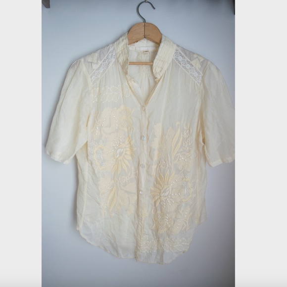 Burning Torch SILK Embroidered Top - Picture 3 of 9